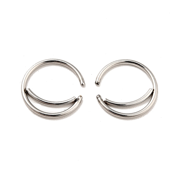 

PandaHall Crescent Moon Shape 316 Surgical Stainless Steel Hoop Nose Rings, Piercing Jewelry for Women, Stainless Steel Color, 9.5mm, Pin...