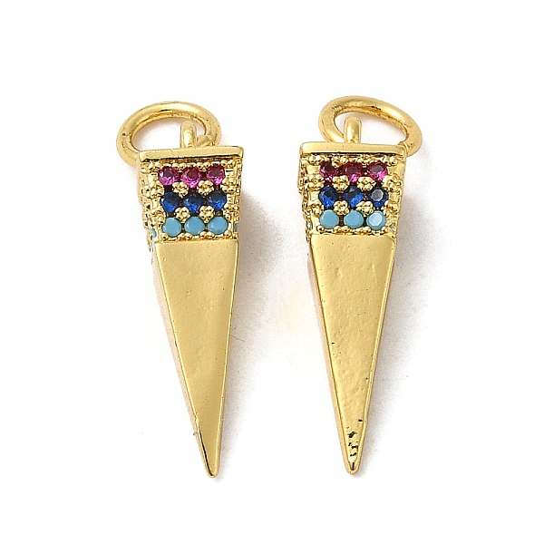 

PandaHall Rack Plating Brass Micro Pave Colorful Cubic Zirconia Pendants, Cone Charms, with Jump Ring, Long-Lasting Plated, Lead Free &...