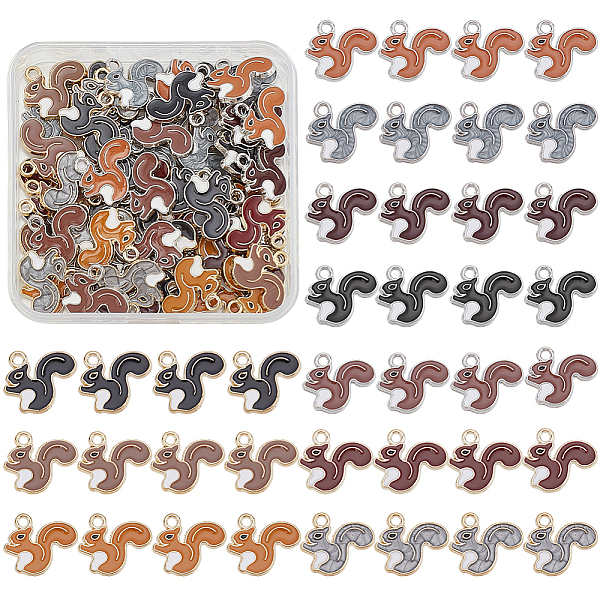 80Pcs 10 Styles Alloy Enamel Pendants