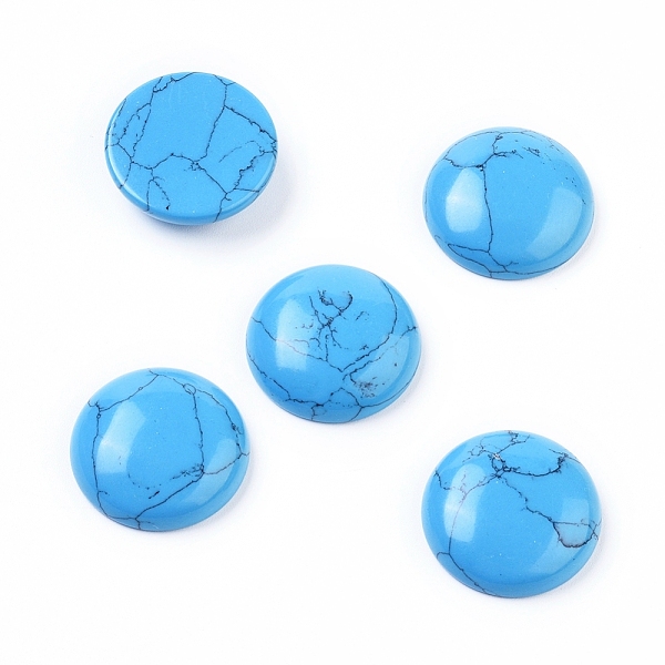

PandaHall Gemstone Cabochons, Half Round, 25x7mm Synthetic Turquoise Half Round