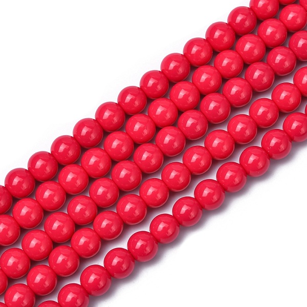 

PandaHall Normal Glass Strand Beads, Light Coral, 6mm, Hole: 0.5mm, about 68pcs/strand, 16''(40.64cm) Glass Round
