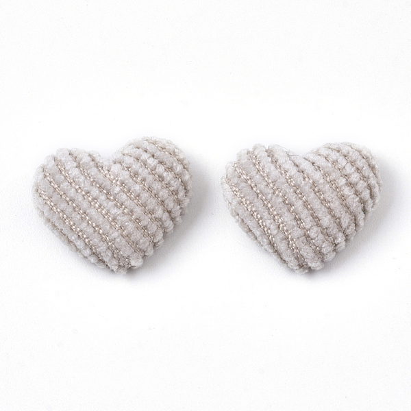 

PandaHall Corduroy Cloth Fabric Covered Cabochons, with Aluminum Bottom, Heart, Beige, 14~15x16~17x6~7mm Cloth Heart Yellow