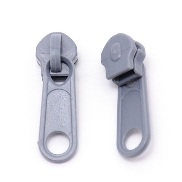 

PandaHall Plastic Zipper Slider, Garment Accessories, Oval, Dark Gray, 3.6x1.1x1.1cm Plastic