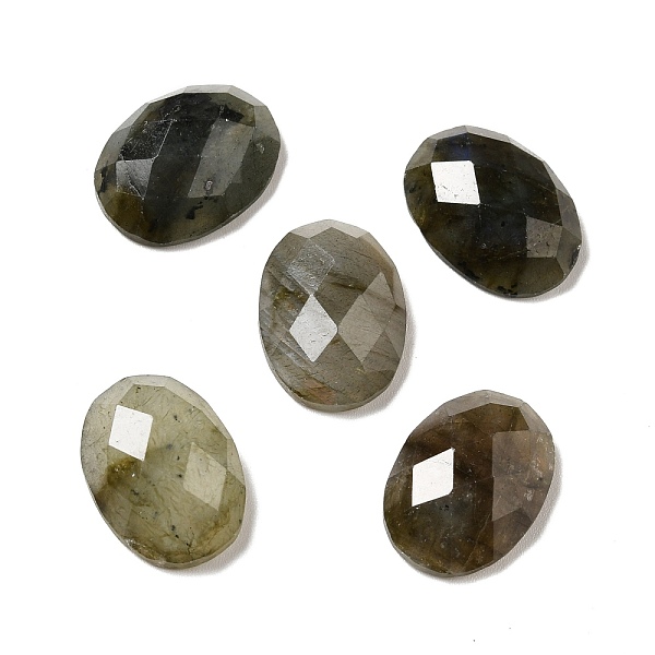 

PandaHall Natural Labradorite Cabochons, Faceted, Oval, 18x13x6mm Labradorite Oval