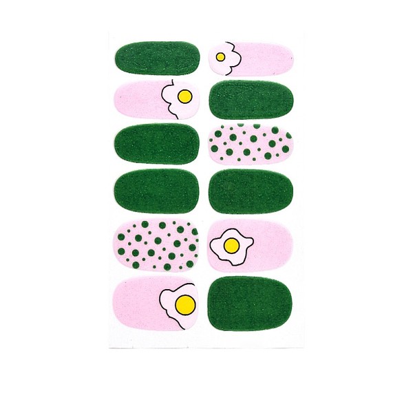 

PandaHall Avocados & Strawberries & Flowers Full Cover Nail Art Stickers, Glitter Powder Decals, Self Adhesive, for Nail Tips Decorations..., Green