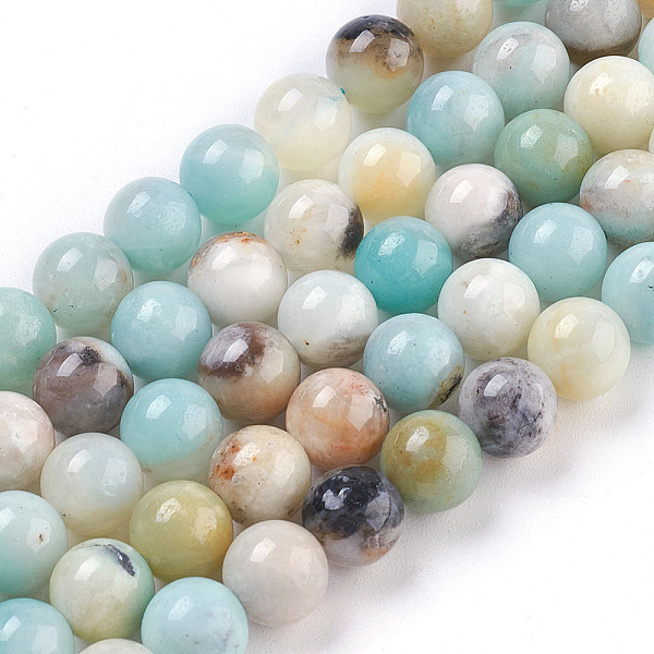 

PandaHall Natural Flower Amazonite Beads Strand, Round, 6mm, Hole: 1.5mm, about 62~63pcs/strand, 14.96 inch(38cm) Flower Amazonite Round