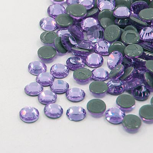 PandaHall Glass Hotfix Rhinestone, Grade AA, Flat Back & Faceted, Flat Round, Violet, SS10, 2.7~2.8mm, about 1440pcs/bag Glass Rhinestone...