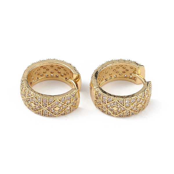

PandaHall Clear Cubic Zirconia Thick Hoop Earrings, Brass Jewelry for Women, Long-Lasting Plated, Lead Free & Cadmium Free, Real 18K Gold...