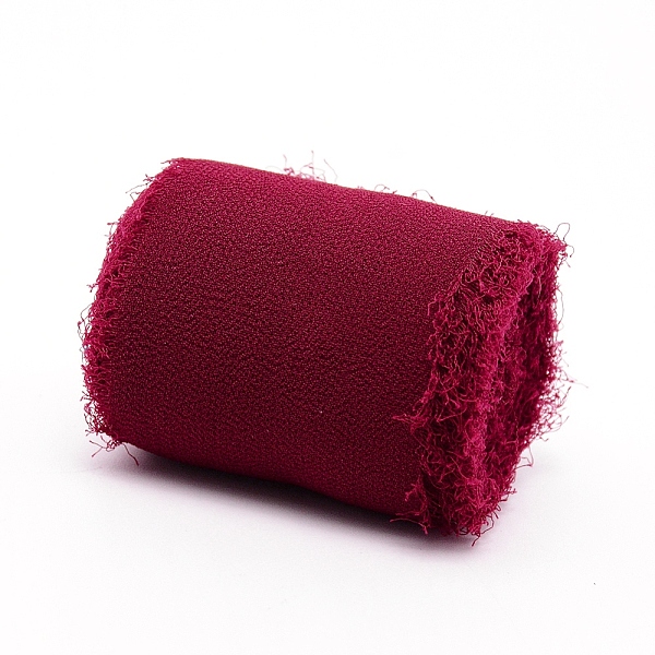 

PandaHall Polyester Ribbon, Fringe Chiffon Silk-Like Ribbon, for Wedding Invitations, Bouquets, Gift Wrapping , Dark Red, 2 inch(50mm)...