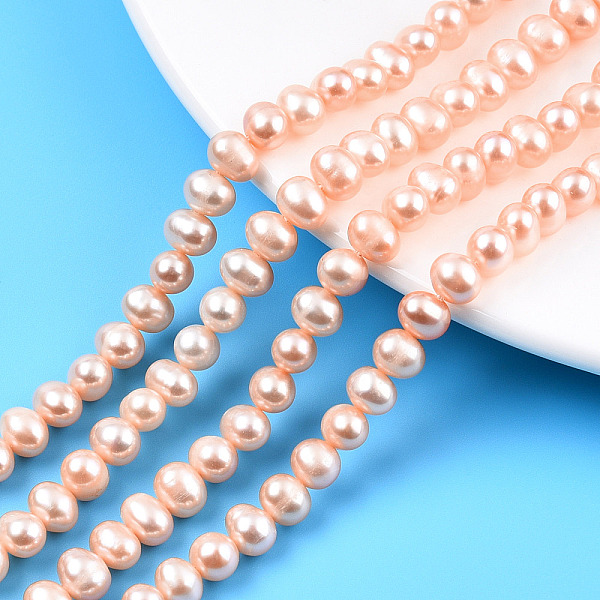 

PandaHall Natural Cultured Freshwater Pearl Beads Strands, Potato, PeachPuff, 6~8mm, Hole: 0.8mm, about 59~60pcs/strand, 13.78 inch~14.09..., Brown