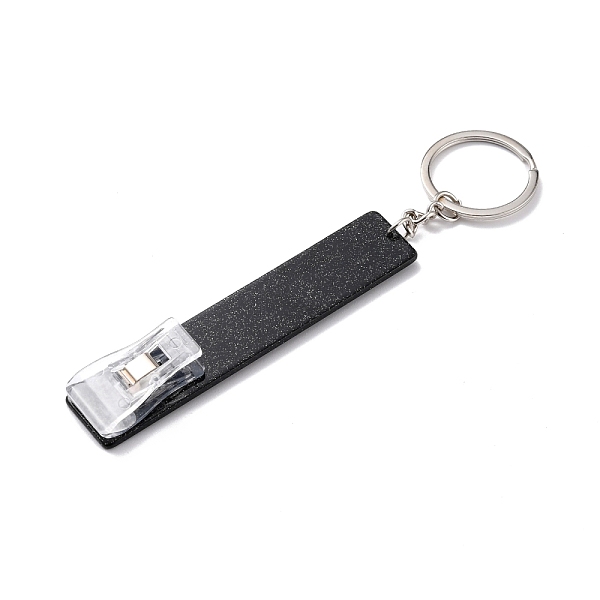 

PandaHall Ferroalloy, Plastic and Acrylic Keychain, with Glitter Powder, Contactless Card Extractor, for Long Nail Card Extractor Keychain..., Black