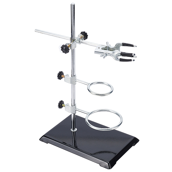 

PandaHall Laboratory Support Stand, with Rod, Lab Clamp, Flask Clamp, Condenser Clamp Stands, Lab Supplies, Platinum, 350mm Iron