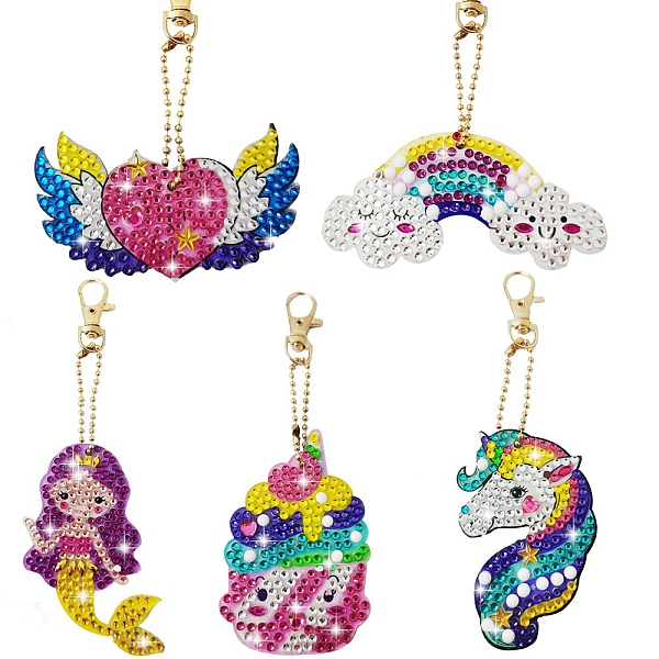 

PandaHall DIY Pendant Decoration Diamond Painting Kit, Including Resin Rhinestones Bag, Diamond Sticky Pen, Tray Plate and Glue Clay..., Multicolor