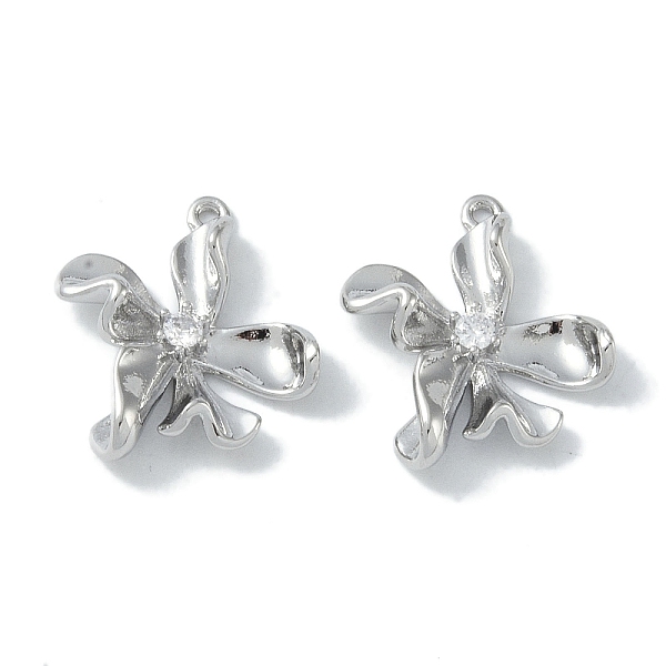 

PandaHall Brass Pendants, with Clear Glass, Flower, Real Platinum Plated, Real Platinum Plated, 20x17.5x4mm, Hole: 1.2mm Brass+Glass Flower...