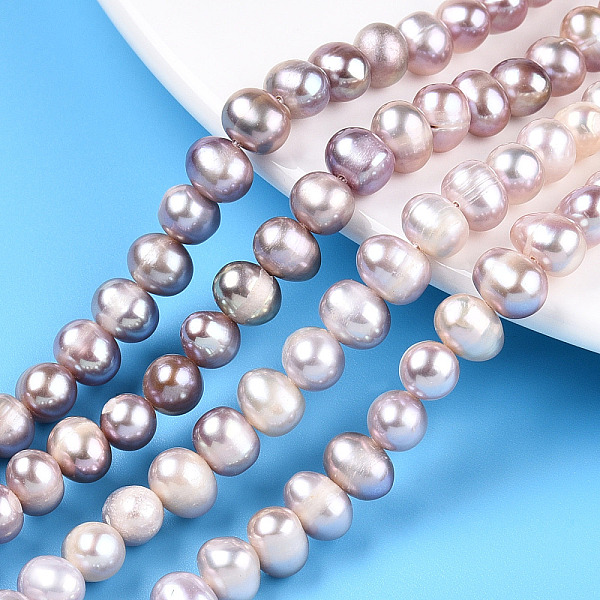 

PandaHall Natural Cultured Freshwater Pearl Beads Strands, Potato, Plum, 5.5~8.5x5.5~6.5mm, Hole: 0.6mm, about 57~59pcs/strand, 13.58~13.78..., Purple