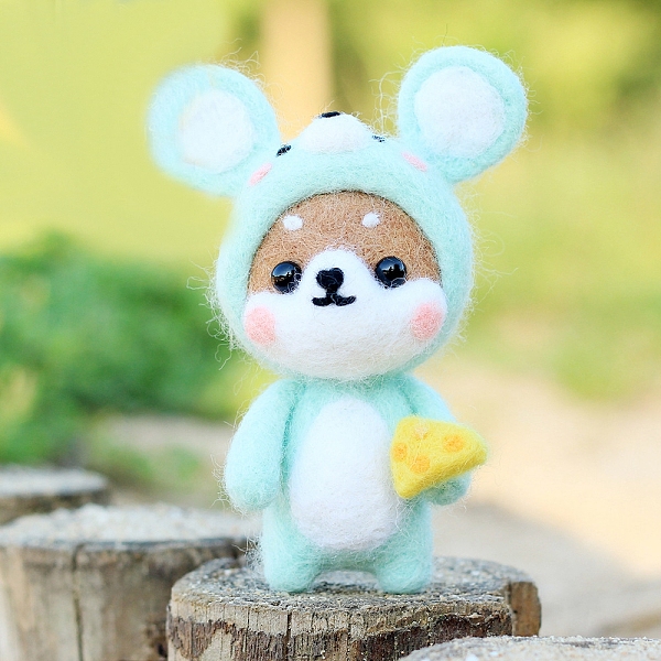 

PandaHall Needle Felting Kit with Instructions, Felting Needles Shiba Inu Shape Felting Kits for Beginners Arts, Light Cyan, 78x5.5x2mm...