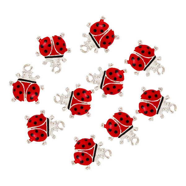 

PandaHall ARRICRAFT Alloy Enamel Pendants, Ladybug Charms, Red, 16x14x4mm, Hole: 1mm, 50pcs/box Alloy+Enamel Ladybug Red
