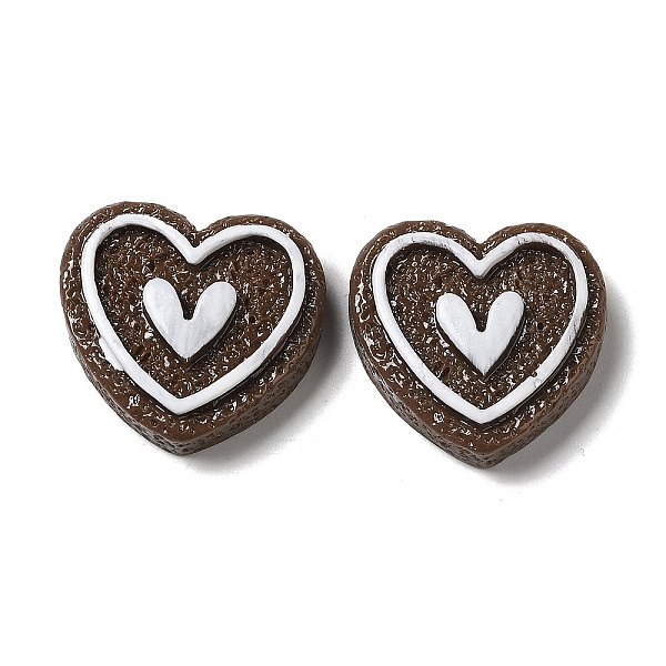 

PandaHall Opaque Resin Cabochons, Heart, Coconut Brown, 22x23.5x7mm Resin Heart