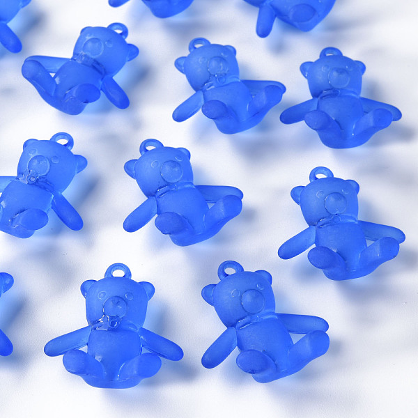 

PandaHall Frosted Acrylic Pendants, Bear, Royal Blue, 38.5x34x15mm, Hole: 2.5mm, about 94pcs/500g Acrylic Bear