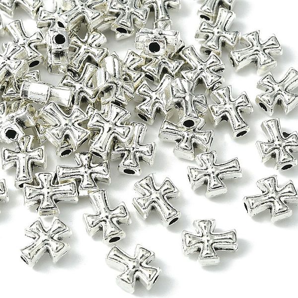 

PandaHall Tibetan Style Alloy Beads, Cross, Antique Silver, 10x8x4.2mm, Hole: 2mm Alloy Cross