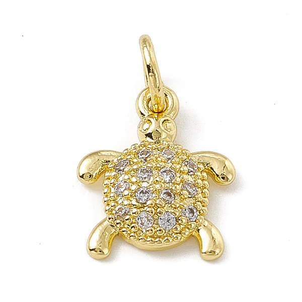 

PandaHall Brass Micro Pave Cubic Zirconia Charms, with Jump Ring, Tortoise Charm, Real 18K Gold Plated, 12.5x9.5x2mm, Hole: 3mm Brass+Cubic..., Clear