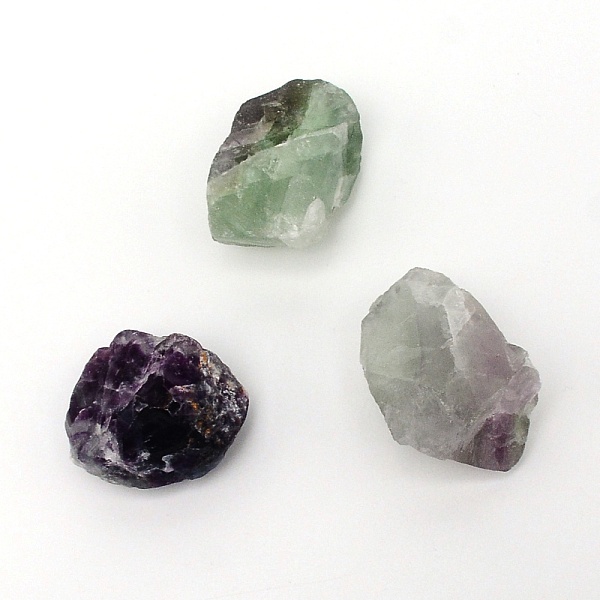 

PandaHall Rough Raw Natural Fluorite Beads, No Hole, Nuggets, 39~48x32~35x26~28mm, about 200g Fluorite Nuggets