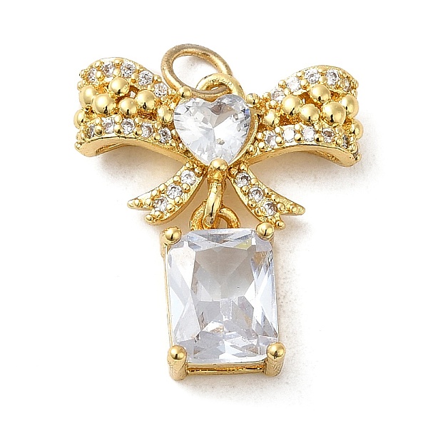 

PandaHall Rack Plating Brass Micro Pave Cubic Zirconia Pendants, Cadmium Free & Lead Free, Long-Lasting Plated, Real 18K Gold Plated..., Clear