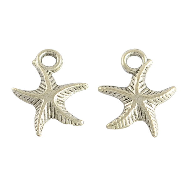 

PandaHall Tibetan Style Alloy Pendants, Cadmium Free & Lead Free,, Starfish, Antique Silver, 17x13x2.5mm, Hole: 2.5mm, about 1200pcs/1000g...