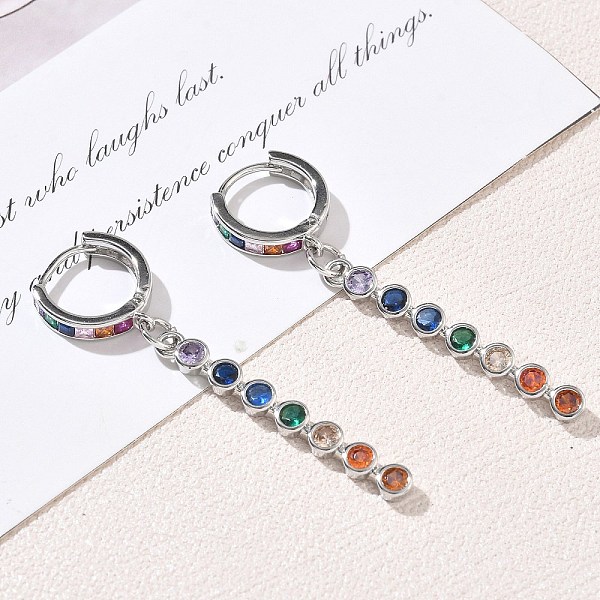 真鍮製パヴェキュービックジルコニアフープピアス