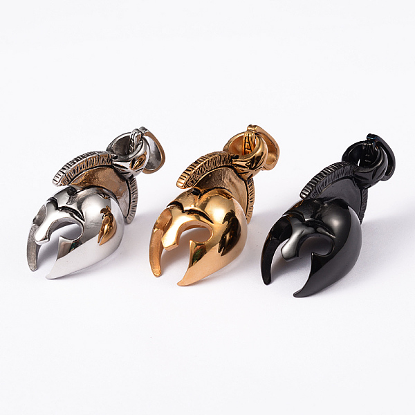 

PandaHall 304 Stainless Steel Pendants, Roman Gladiator Helmet Charms, Mixed Color, 40x24x19mm, Hole: 8x5mm 304 Stainless Steel Hat