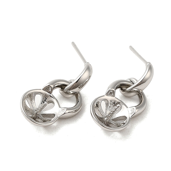 

PandaHall Brass Stud Earring Findings, with 925 Sterling Silver Pins, for Half Drilled Beads, Real Platinum Plated, 22mm, Pin: 12x0.8mm and...