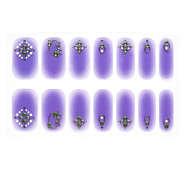 

PandaHall Full Cover Nombre Nail Stickers, Self-Adhesive, for Nail Tips Decorations, Mauve, 24x8mm, 14pcs/sheet Paper Others Purple