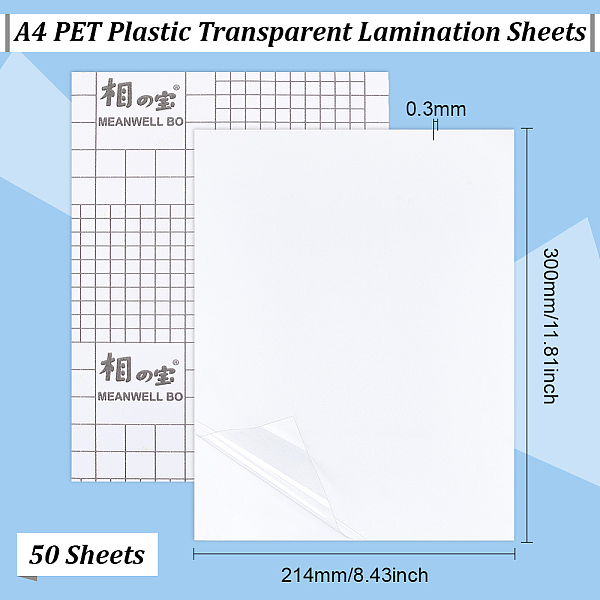 A4 Transparente Laminierfolien Aus PET-Kunststoff