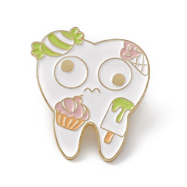 

PandaHall Cartoon Teeth Enamel Pin, Light Gold Alloy Oral Health Brooch for Backpack Clothes, Colorful, 30x27x2mm, Pin: 1.3mm Alloy+Enamel...