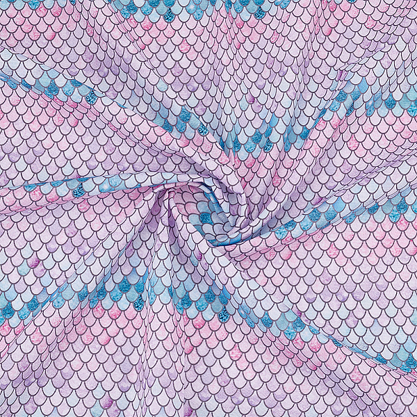 

PandaHall Fish Scale Pattern Polyester-Cotton Fabric, for DIY Bag Cloth Accessories, Colorful, 1482x1000x0.2mm Polyester
