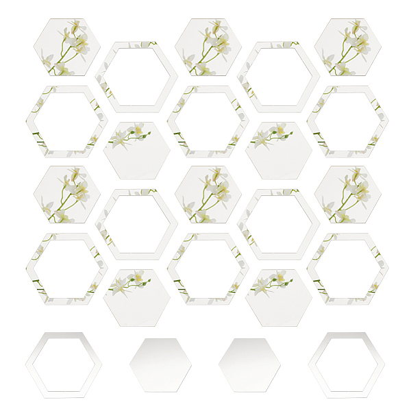 

PandaHall Acrylic Mirror Wall Stickers Decal, Removable Self-adhesive Tiles Mirror Stickers, Hexagon, Silver, 100x86x1mm, 12Pcs/set Acrylic...