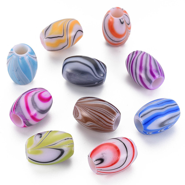 

PandaHall Opaque Acrylic European Beads, Large Hole Beads, Oval, Mixed Color, 13x18mm, Hole: 5.5mm, about 299pcs/500g Acrylic Oval..., Multicolor