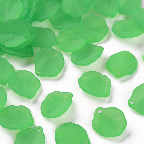 

PandaHall Transparent Frosted Acrylic Pendants, Petaline, Lime Green, 16x14.5x3mm, Hole: 1.6mm Acrylic Petaline