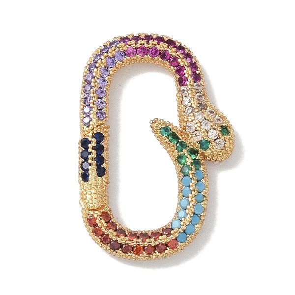 

PandaHall Rack Plating Brass Micro Pave Cubic Zirconia Spring Gate Rings Clasps, Cadmium Free & Lead Free, Long-Lasting Plated, Real 18K...