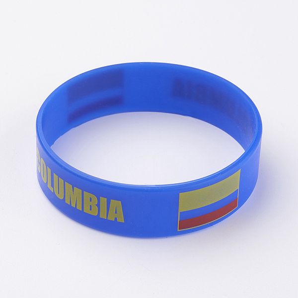 

PandaHall Silicone Wristbands Bracelets, Cord Bracelets, Blue, 202x19x2mm Silicone Blue
