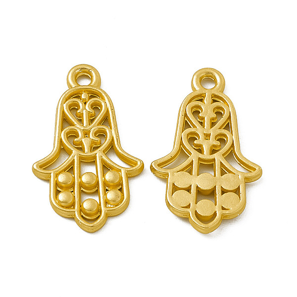 

PandaHall Rack Plating Alloy Pendants, Cadmium Free & Nickel Free & Lead Free, Hamsa Hand/Hand of Miriam Charm, Matte Gold Color...