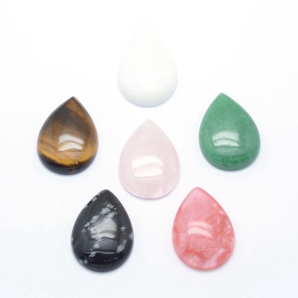 

PandaHall Natural & Synthetic Mixed Stone Cabochons, Drop, 34~35x24~25x6.5~7mm Mixed Stone Teardrop