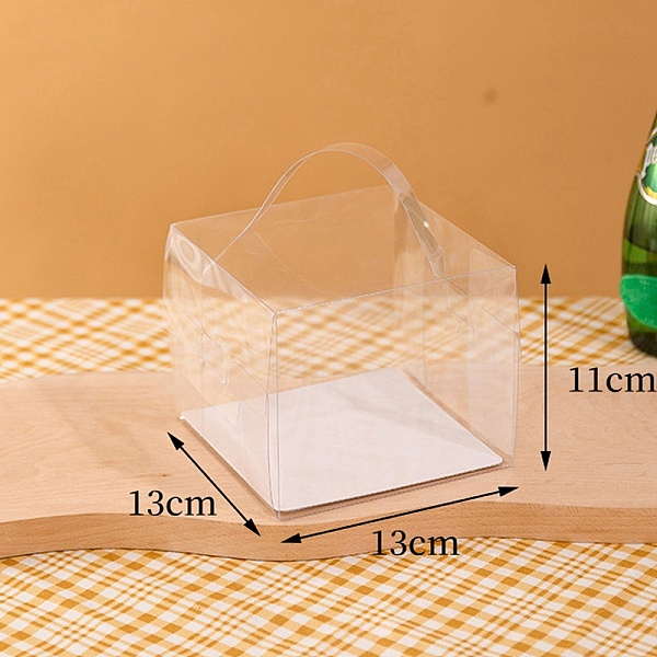 

PandaHall Foldable Transparent PET Cakes Boxes, Portable Dessert Bakery Boxes, Rectangle, Clear, 13x13x11cm Plastic Rectangle Clear