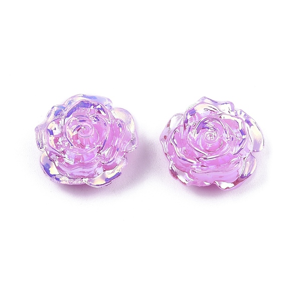 

PandaHall Opaque ABS Plastic Beads, Half Drilled, Flower, Violet, 15x16x6.5mm, Hole: 1.2mm ABS Plastic Flower Purple