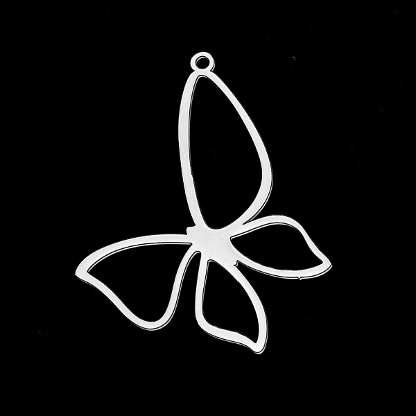 

PandaHall 201 Stainless Steel Pendants, Laser Cut, Butterfly, Stainless Steel Color, 40x31x1mm, Hole: 1.5mm 201 Stainless Steel Butterfly
