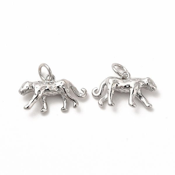 

PandaHall Rack Plating Brass Pendants, Long-Lasting Plated, Cadmium Free & Lead Free, Cheetah Charm, Platinum, 9.5x17x4.3mm, Hole: 3.6mm...