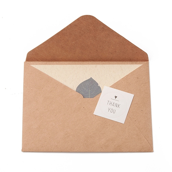 

PandaHall Leaf Pattern Kraft Envelopes and Greeting Cards Set, Blank Inside, Handwritten Style for Baby Showers & Wedding, BurlyWood..., Orange