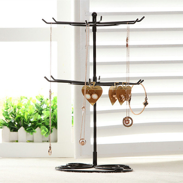 2-Tier Rotatable Iron Necklace Display Rack