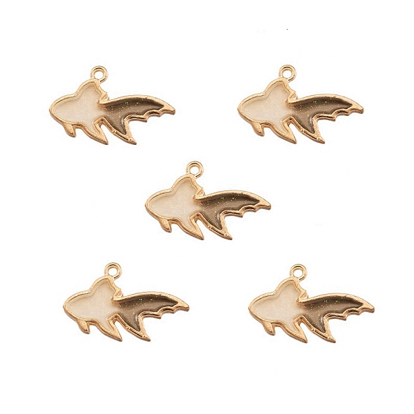 

PandaHall Alloy Enamel Pendants, Goldfish Shape, Cadmium Free & Lead Free, Light Gold, Black, 27x16mm, Hole: 1mm Alloy+Enamel Other Animal...