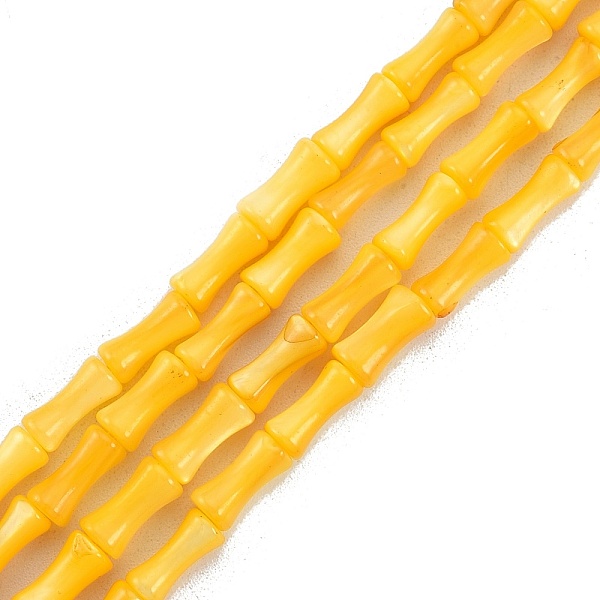 

PandaHall Natural Freshwater Shell Beads Strands, Dyed, Bamboo Stick Shape, Gold, 8x4.5mm, Hole: 0.8mm, about 46pcs/strand, 14.49 inch...
